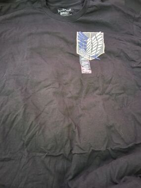 Ripple Junction Black Attack on Titan Logo Blue Tee